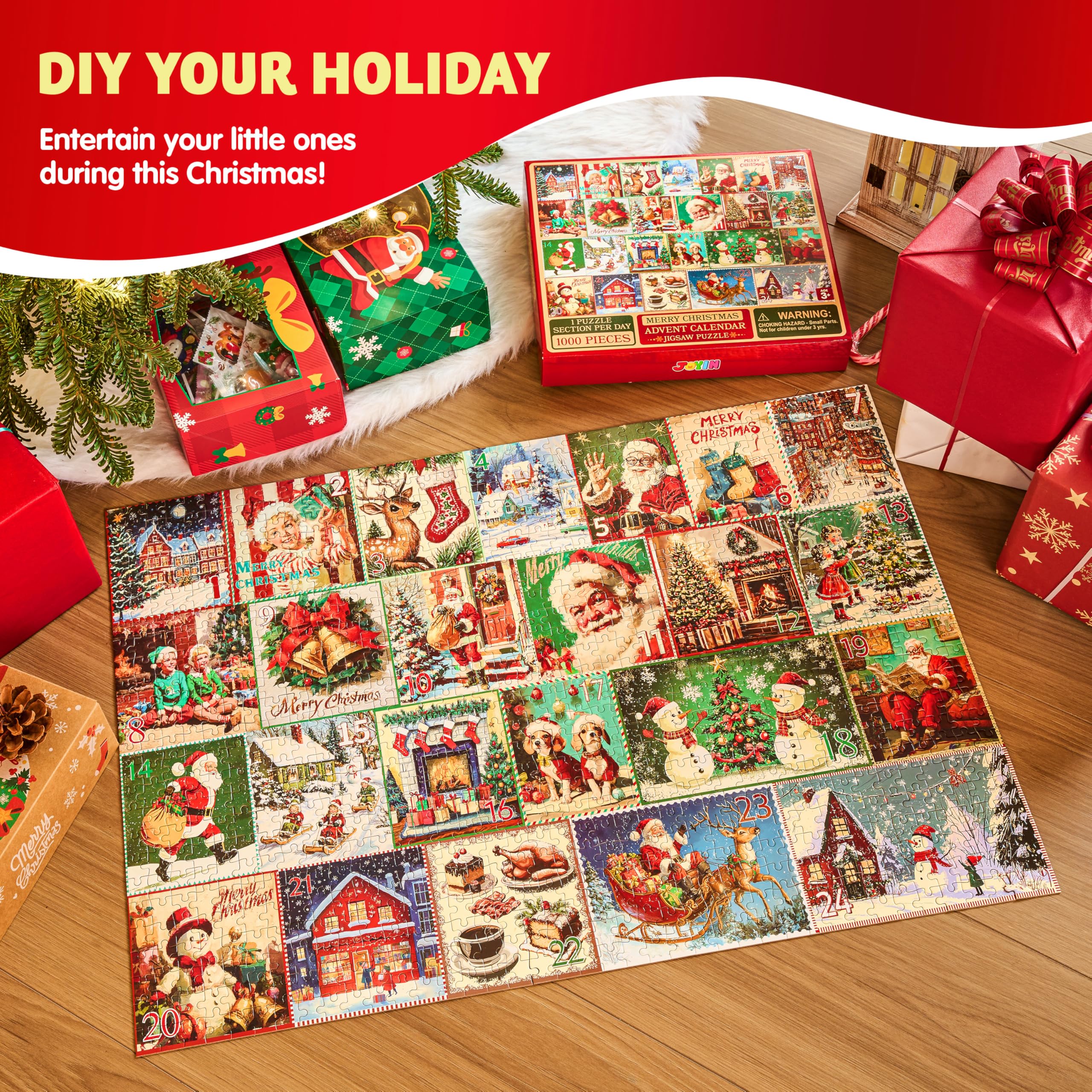 1000 PCS 24 Days Christmas Advent Calendar Puzzles - Image 6