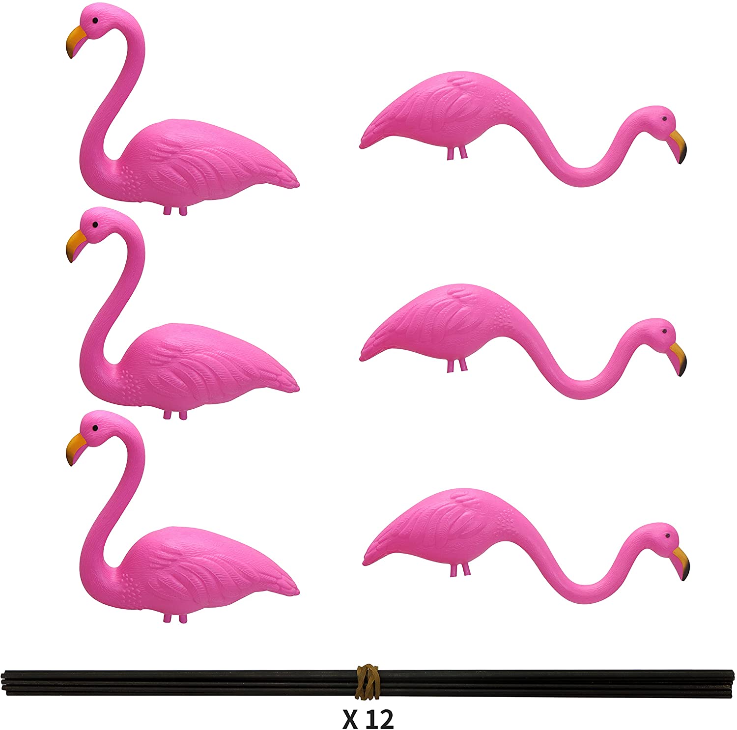 Small Pink Flamingo Yard Ornament, Set 6 - Image 6