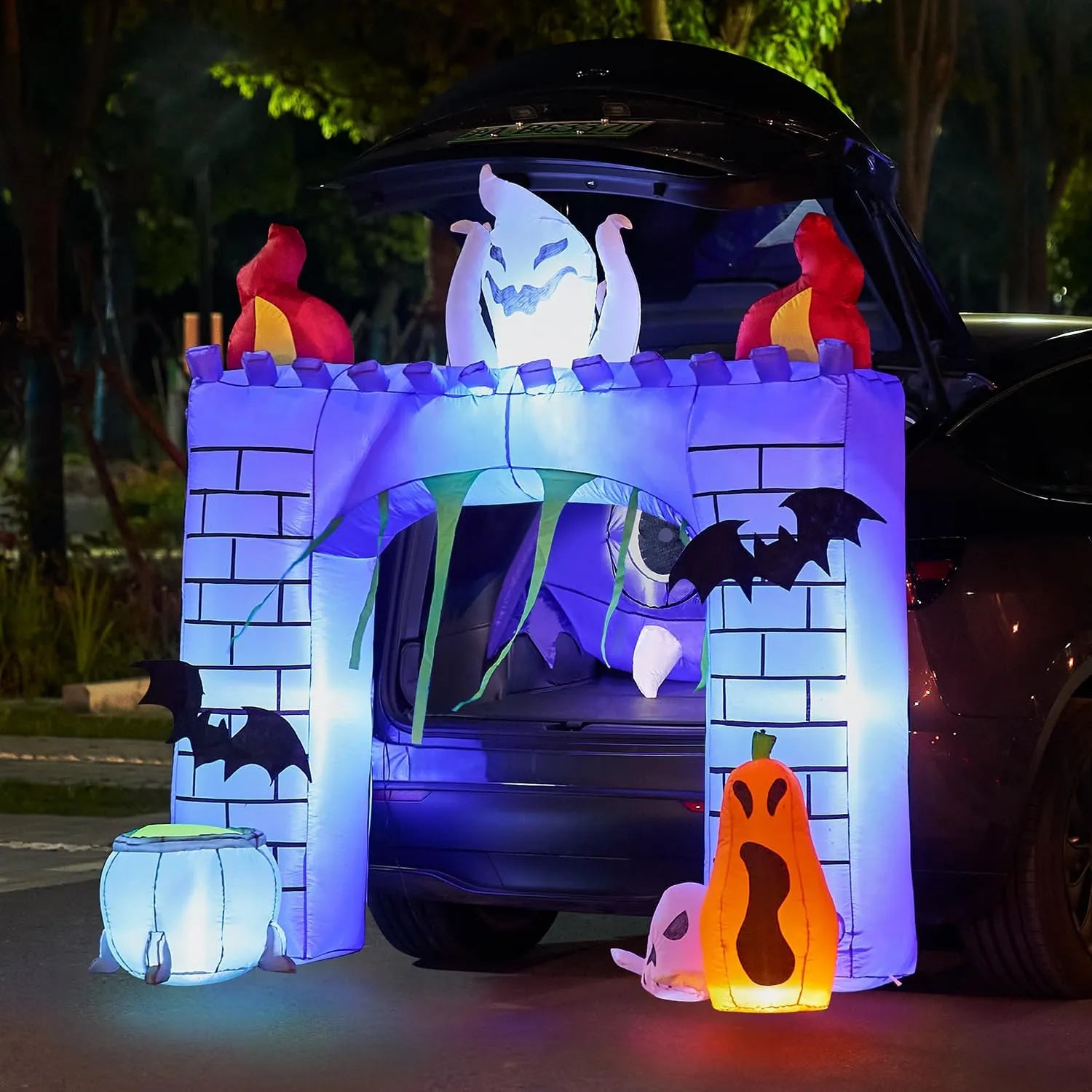 6ft Haunted Castle Trunk or Treat Halloween Inflatable - Image 3