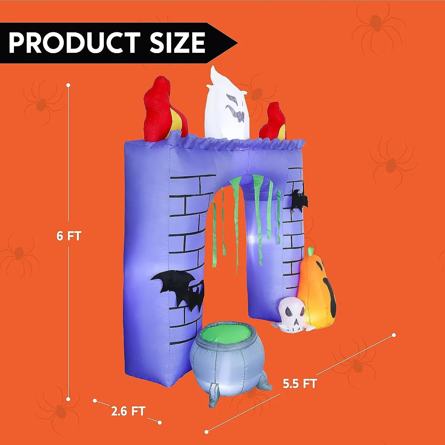 6ft Haunted Castle Trunk or Treat Halloween Inflatable - Image 7