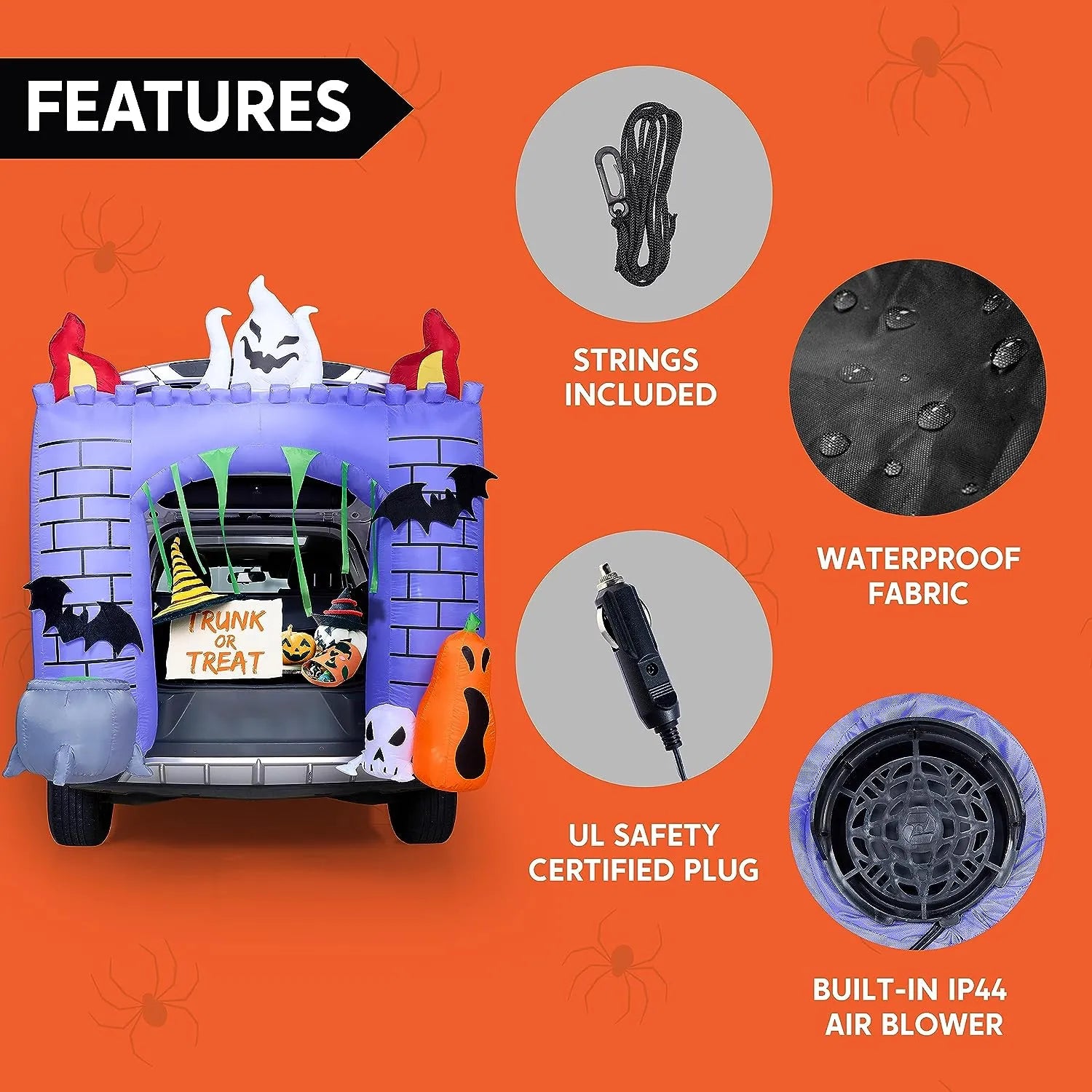 6ft Haunted Castle Trunk or Treat Halloween Inflatable - Image 8