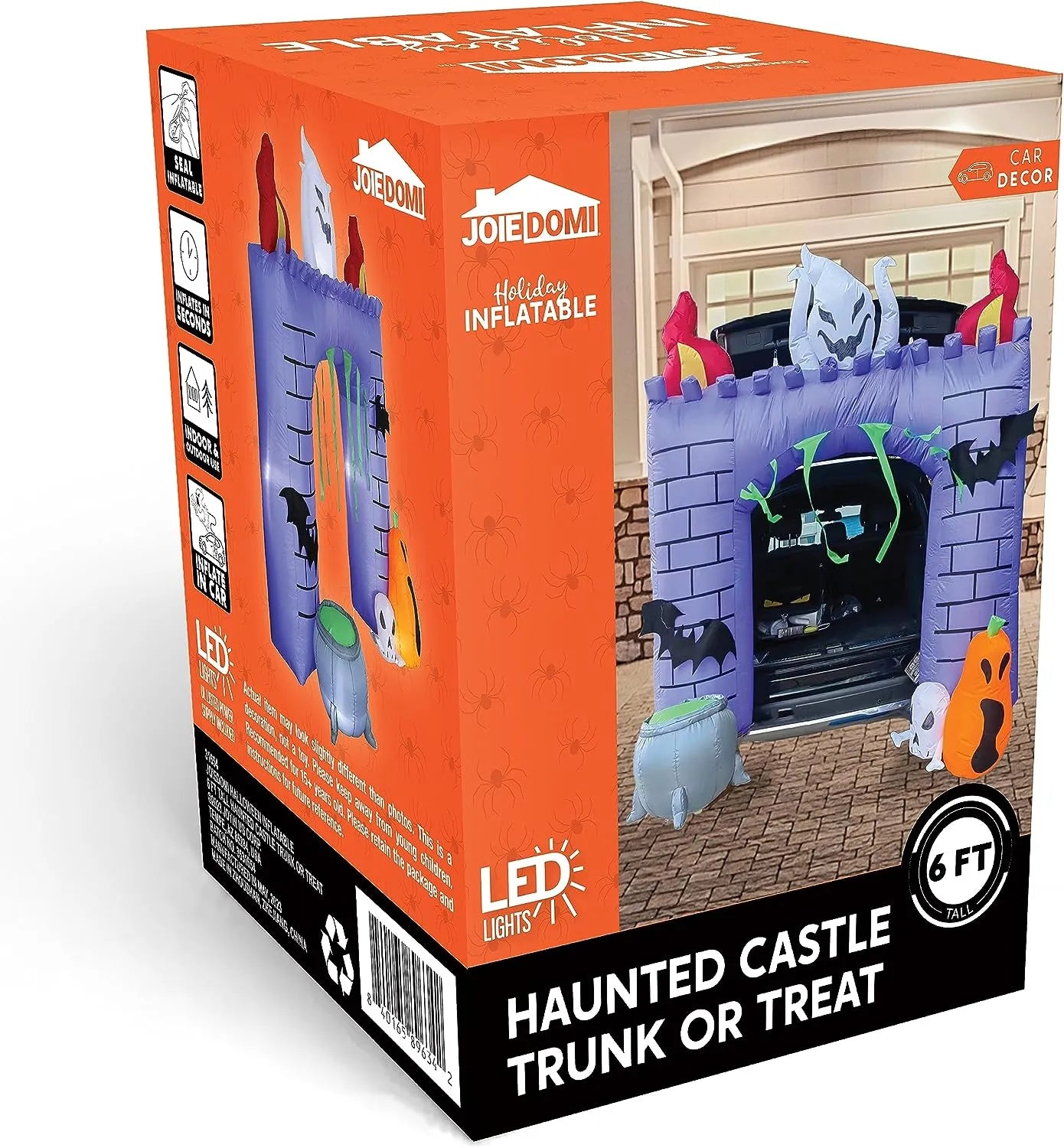 6ft Haunted Castle Trunk or Treat Halloween Inflatable - Image 10