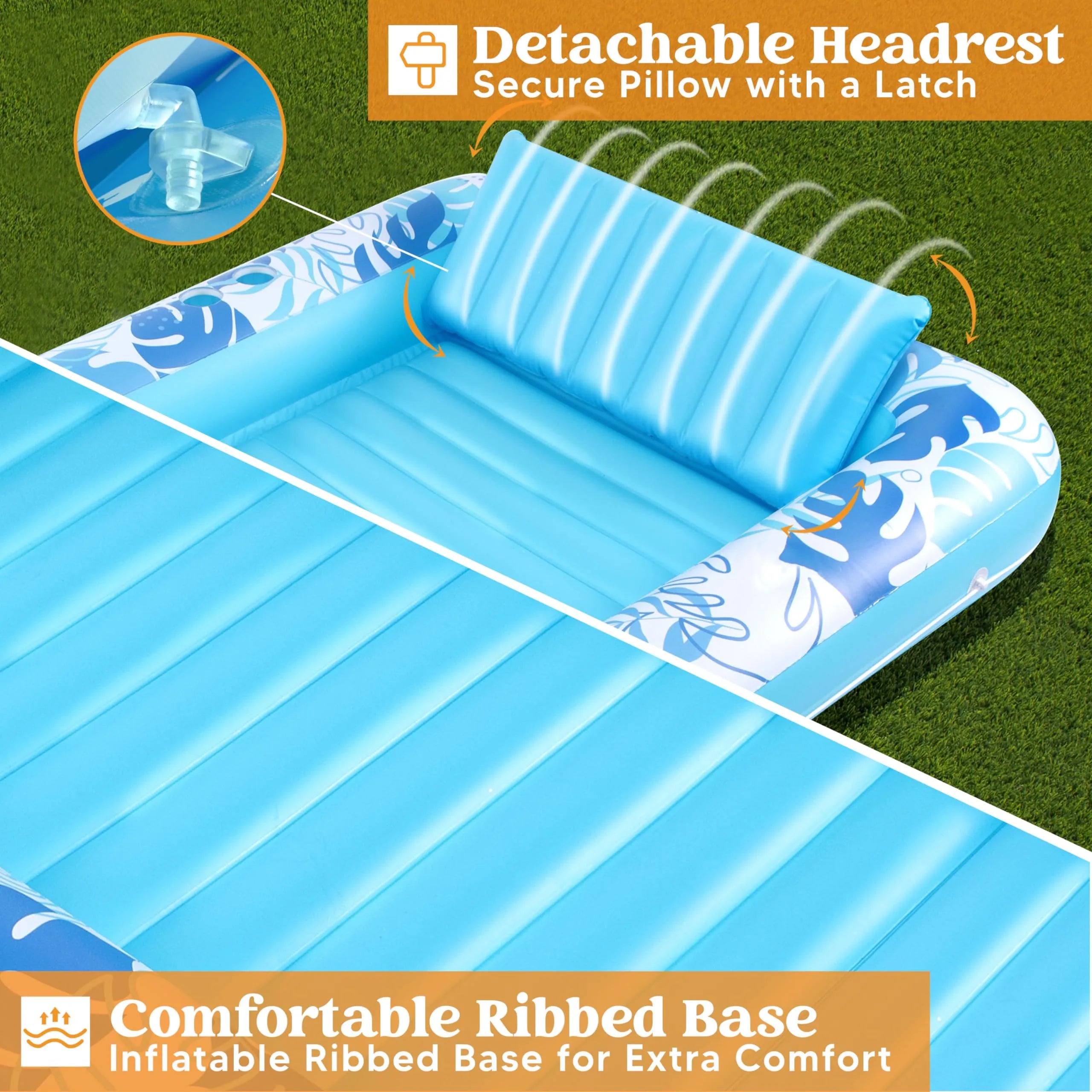 70in x 46in Large Blue Suntan Tub Pool Floats Sun Tan Tub - Image 4