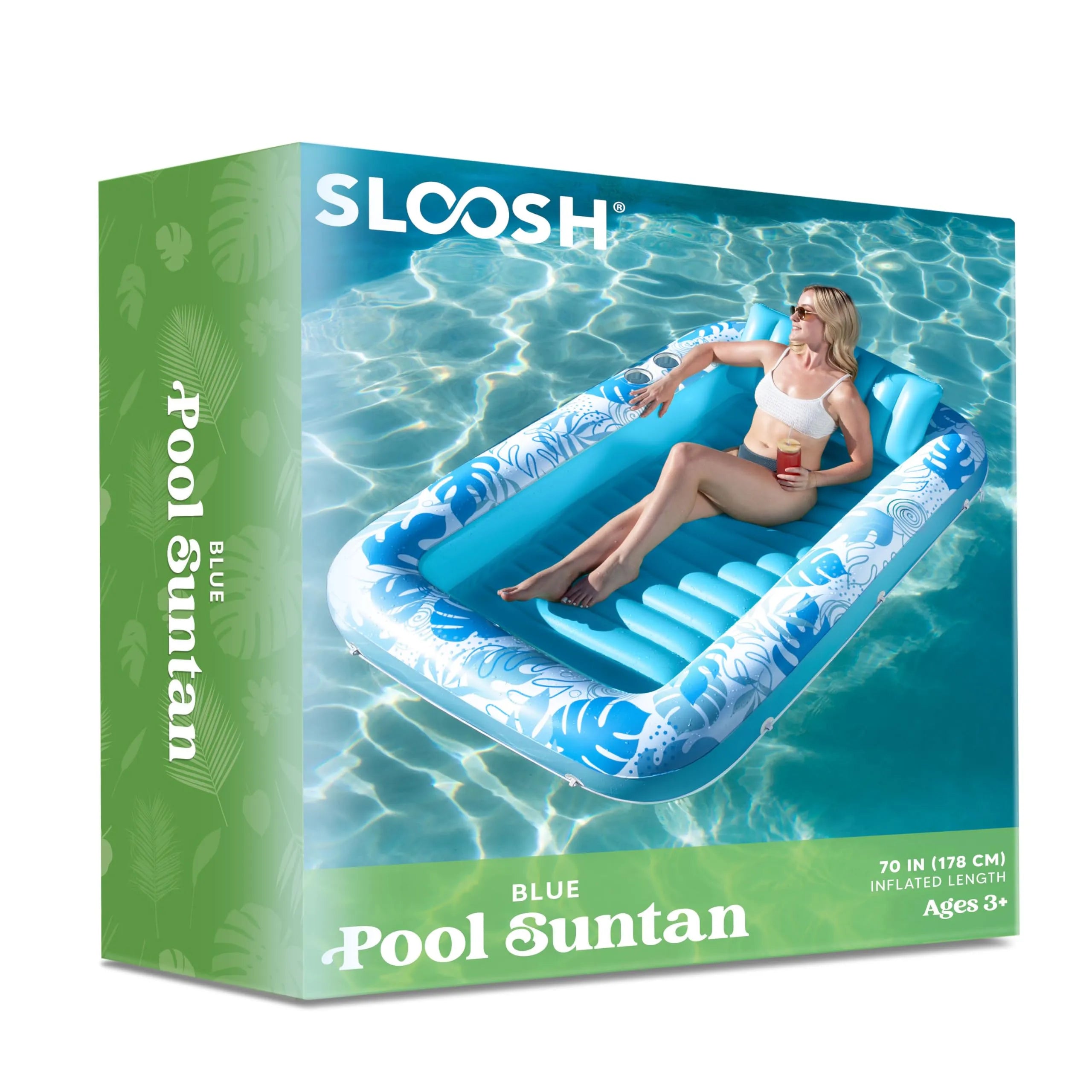 70in x 46in Large Blue Suntan Tub Pool Floats Sun Tan Tub - Image 6