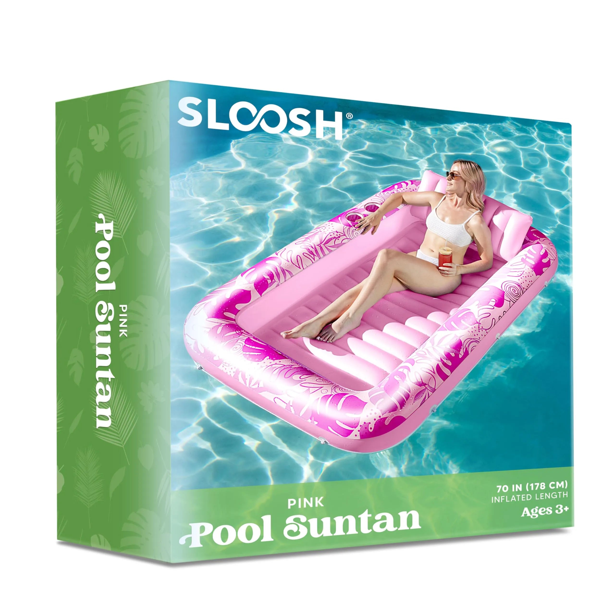 70in x 46in Large Hot Pink Suntan Tub Pool Floats Sun Tan Tub - Image 6