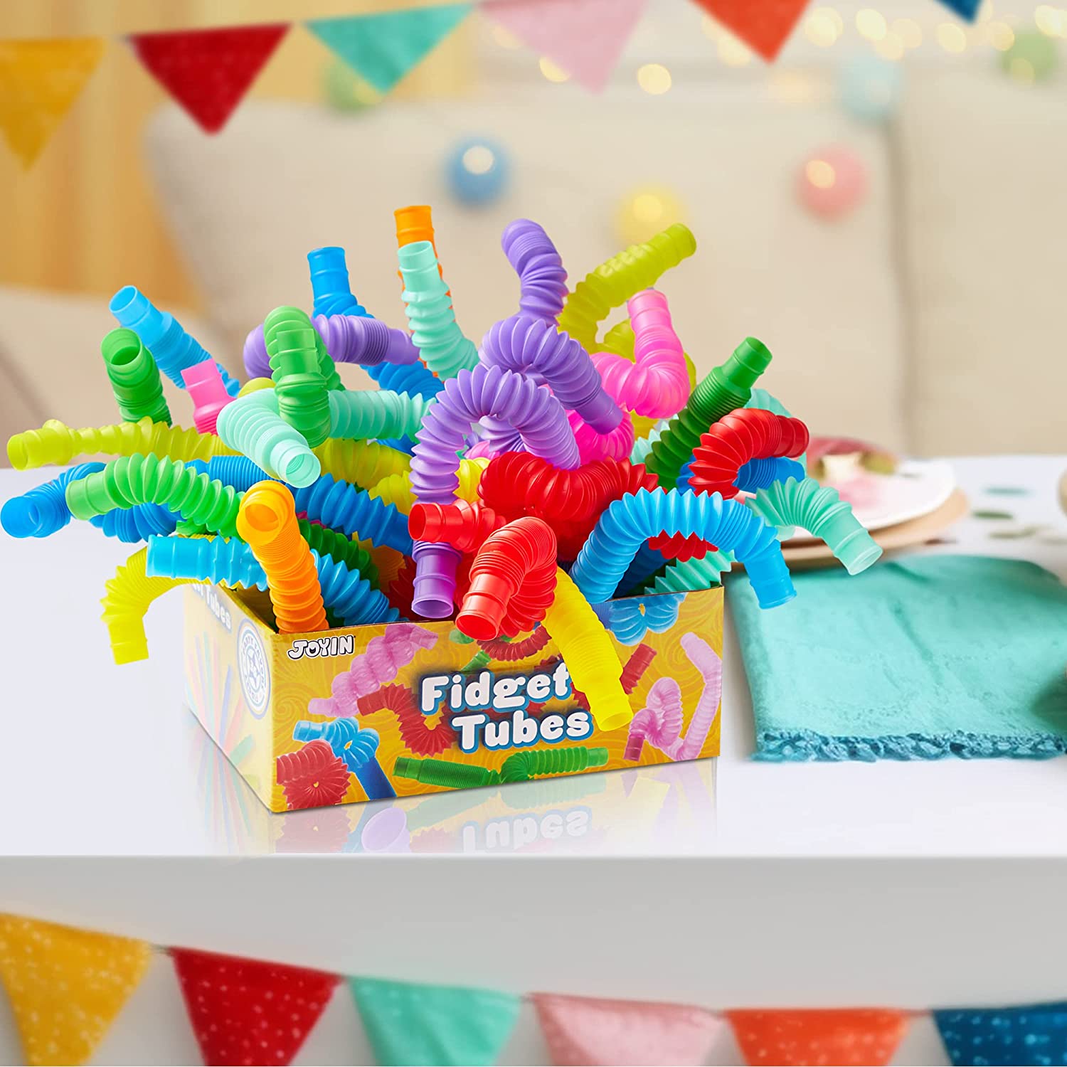 36Pcs Pop Tubes Toy, 9 Colors - Image 5