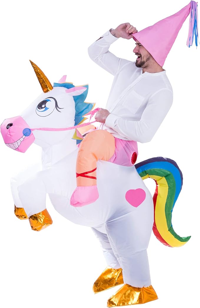 JOYIN Adult Inflatable Riding Unicorn Costume - Blow Up Halloween Suit - Image 5
