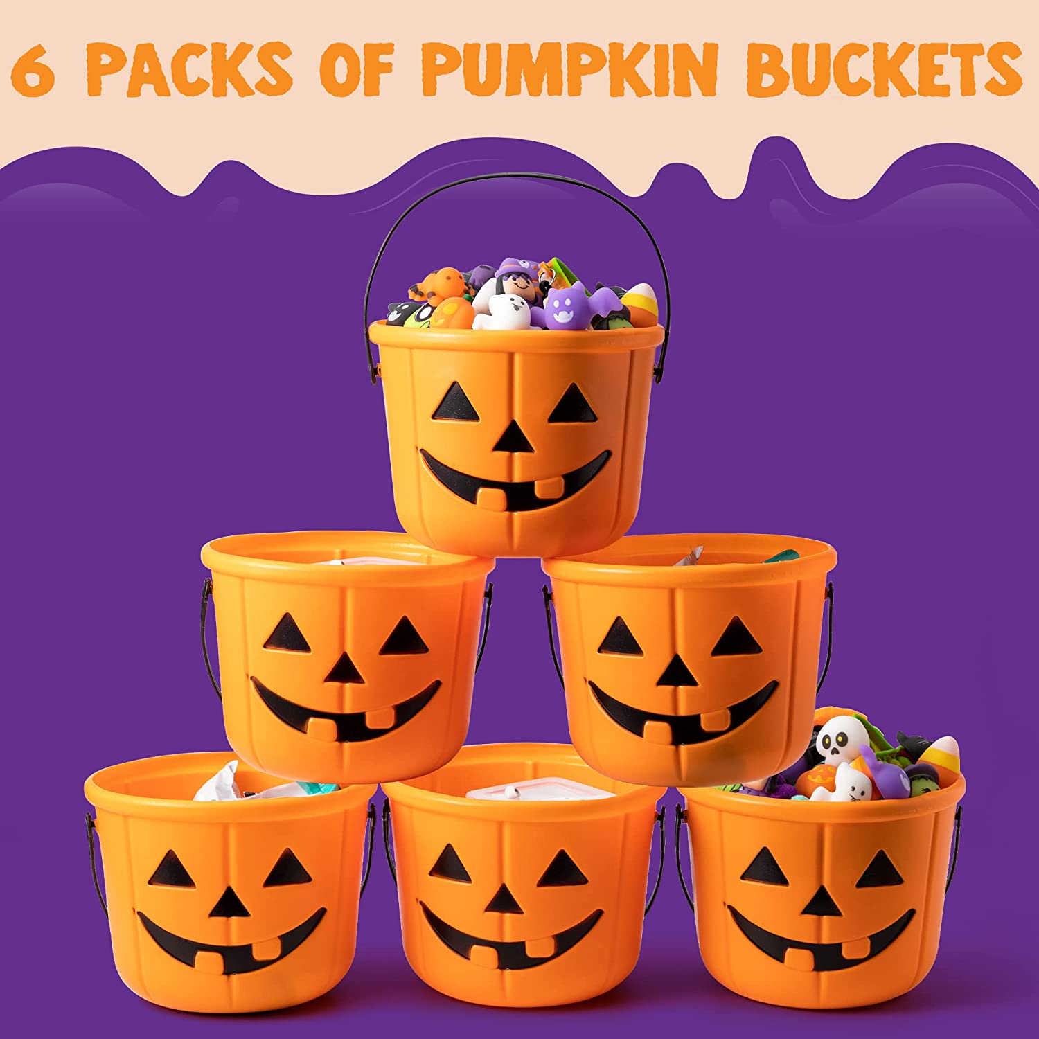 6-pack Trick Or Treat Pumpkin Buckets - Image 5