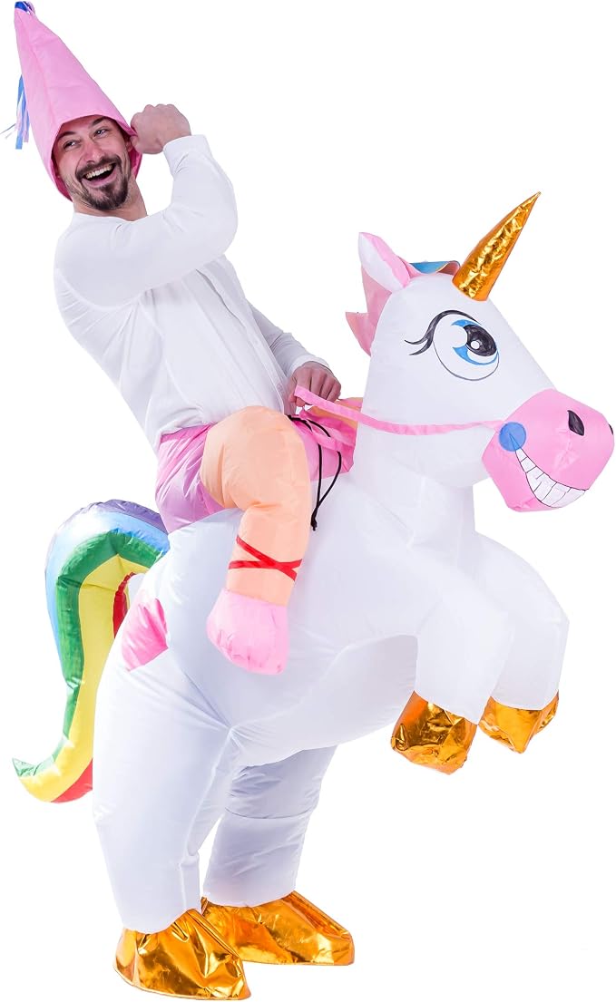JOYIN Adult Inflatable Riding Unicorn Costume - Blow Up Halloween Suit - Image 2