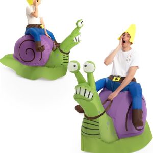 JOYIN Inflatable Gnome Snail Costume - Ride-On Blow Up Halloween Suit