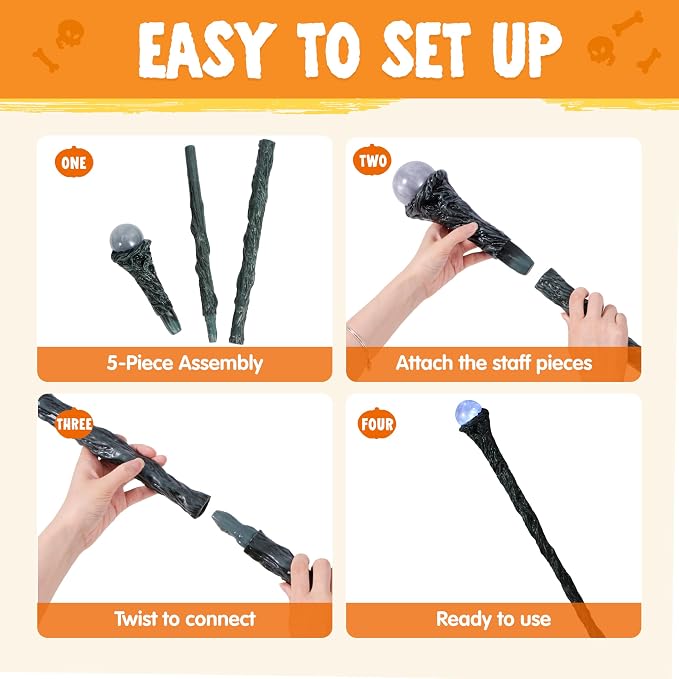 JOYIN LED Wizard Staff - Light Up Your Halloween Magic - Image 2