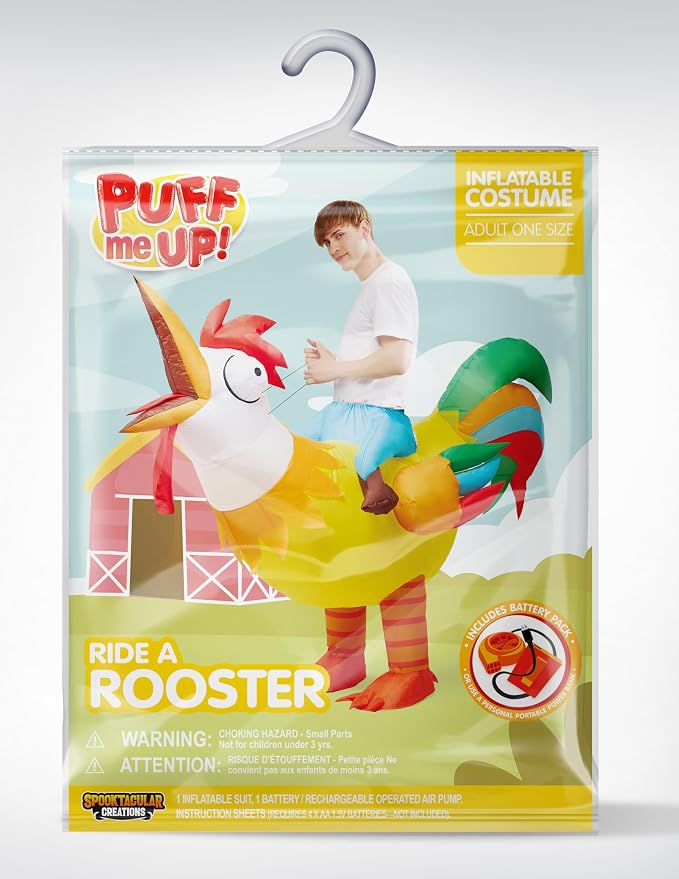 JOYIN Adult Inflatable Chicken Costume - Ride-On Rooster Halloween Outfit - Image 6