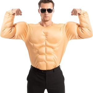 JOYIN Mens Muscle Suit Shirt - Funny Halloween Bodybuilder Costume