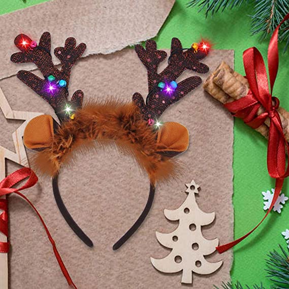 2 Piece Light-Up Reindeer Headbands - Image 6