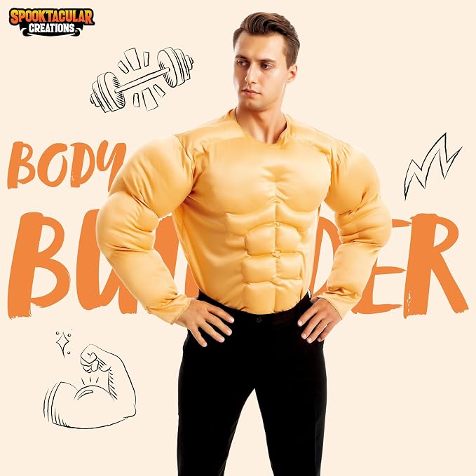 JOYIN Mens Muscle Suit Shirt - Funny Halloween Bodybuilder Costume - Image 3
