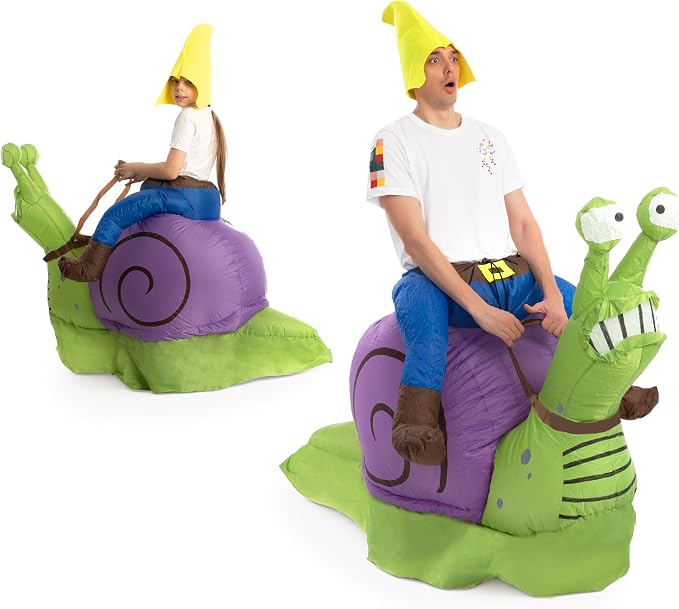 JOYIN Inflatable Gnome Snail Costume - Ride-On Blow Up Halloween Suit - Image 4