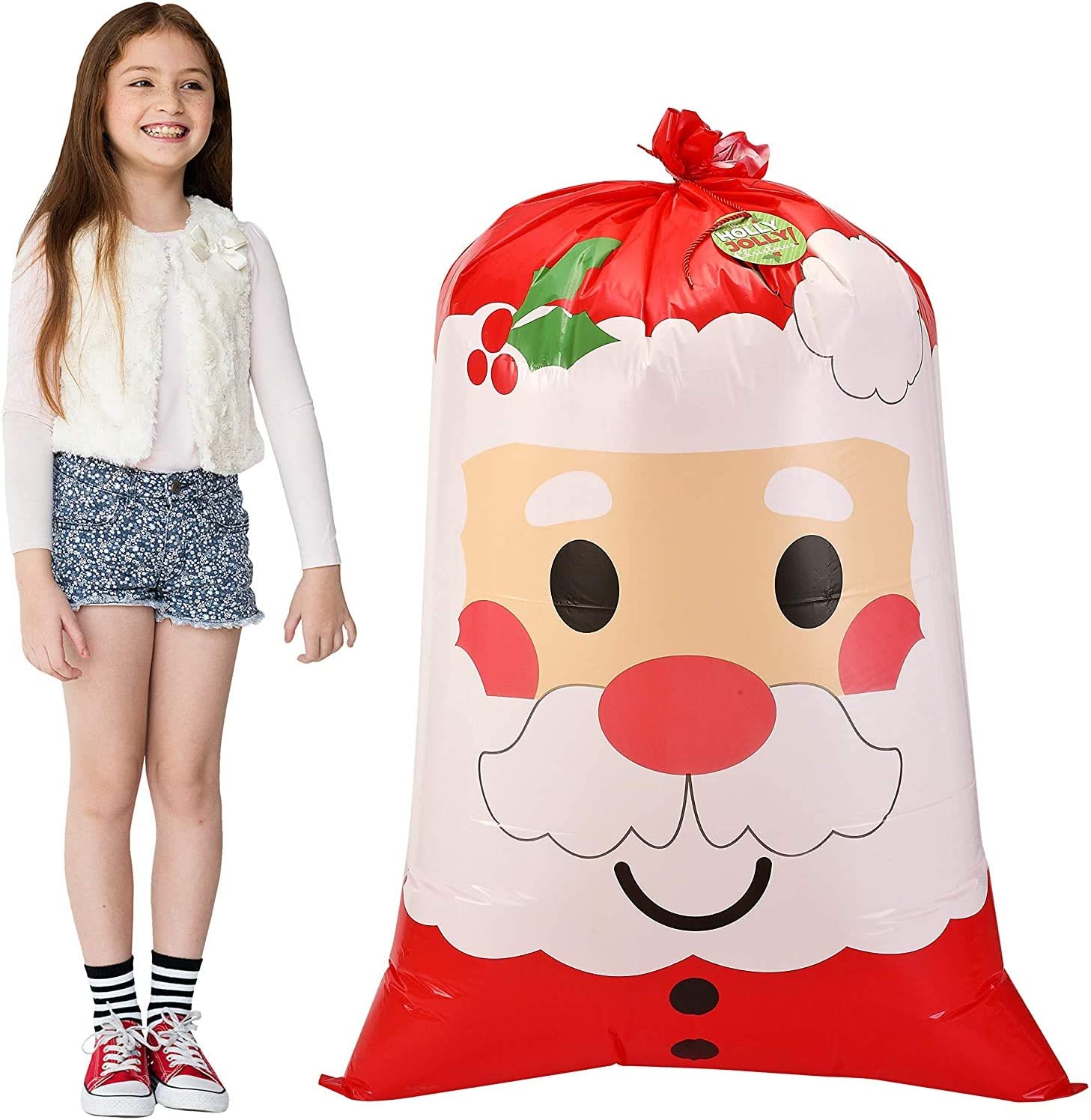 3 Piece Jumbo Holiday Santa Gift Bag - Image 8