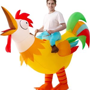 JOYIN Adult Inflatable Chicken Costume - Ride-On Rooster Halloween Outfit