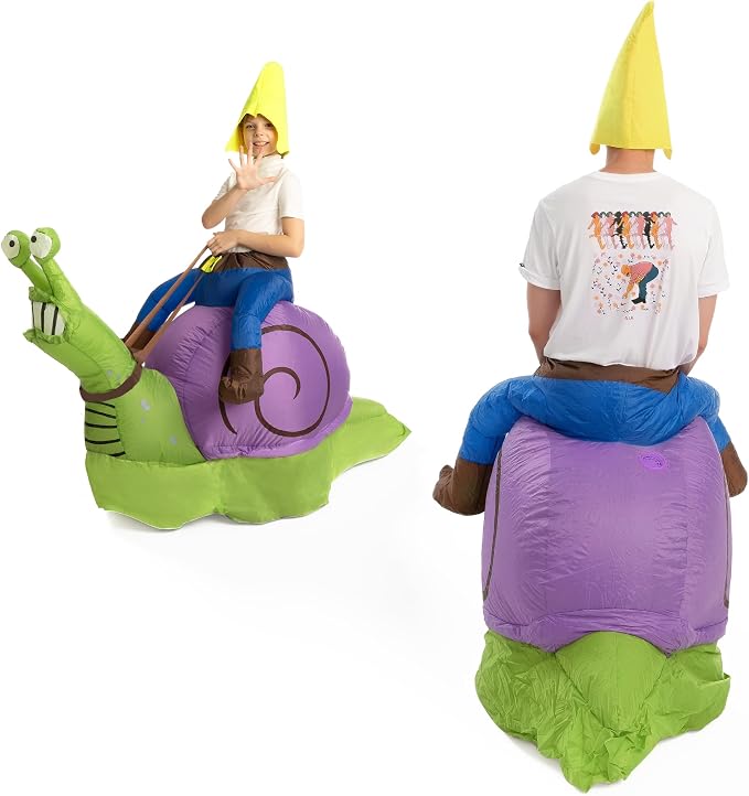 JOYIN Inflatable Gnome Snail Costume - Ride-On Blow Up Halloween Suit - Image 5