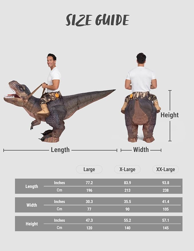 JOYIN Inflatable T-Rex Costume - Stomp Into Halloween - Image 5