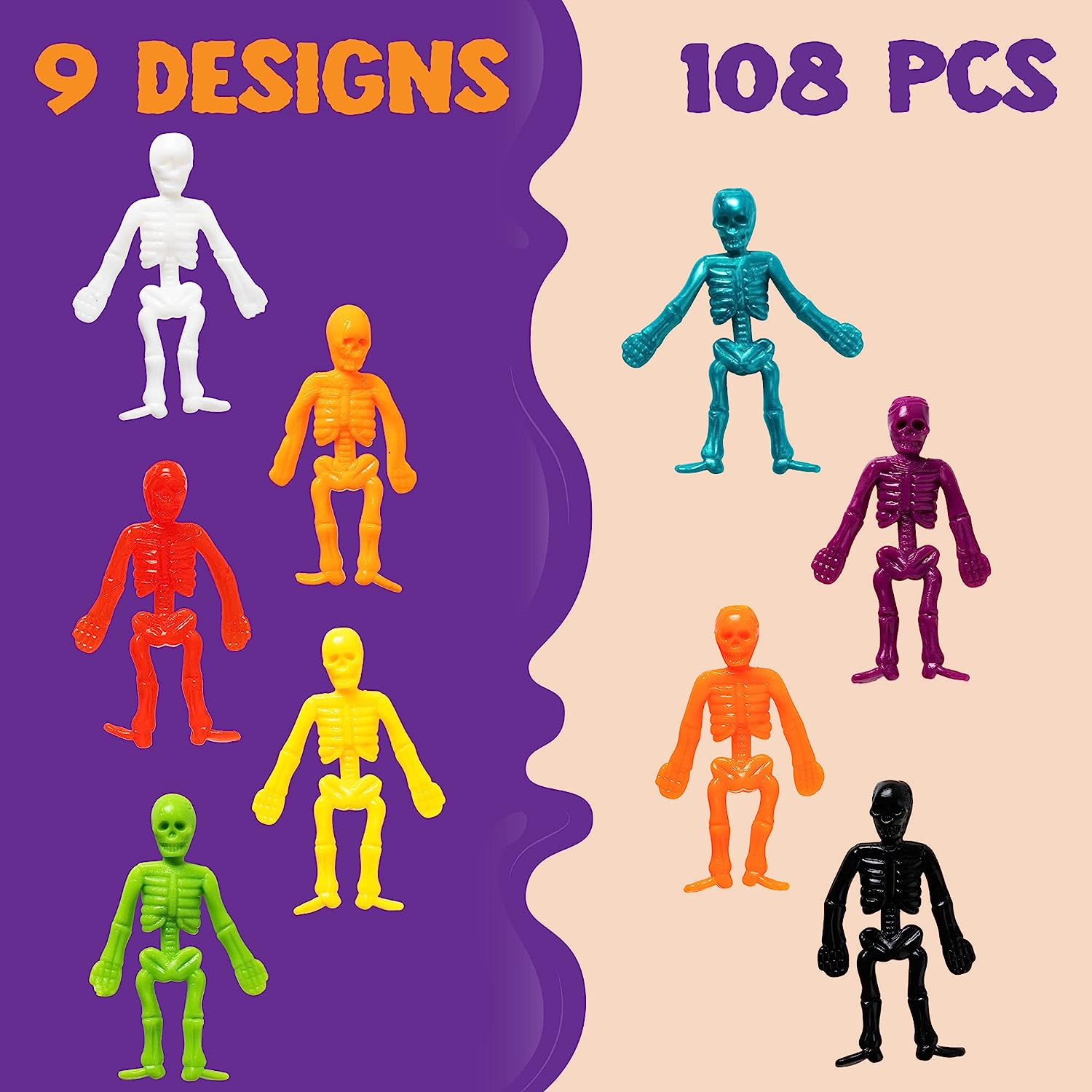 Halloween Stretchy Skeletons 108 Pcs - Image 3