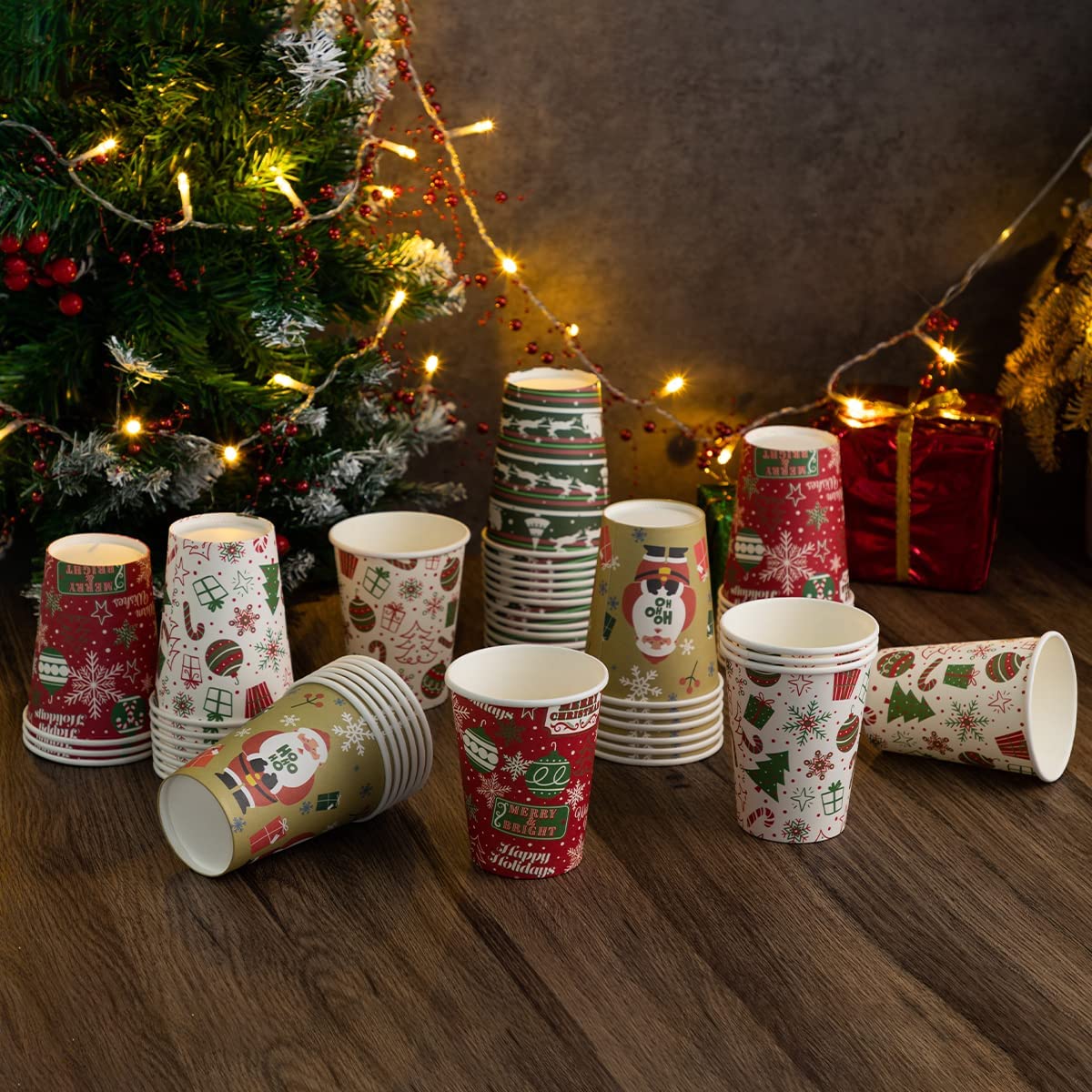 Disposable Winter Style Paper Cups, 48 Pack - Image 6