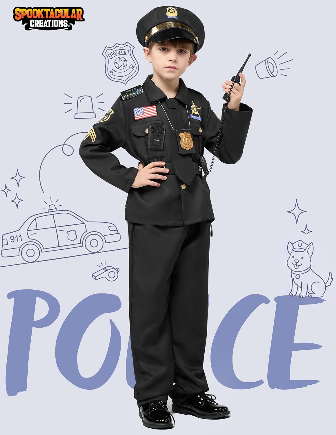 JOYIN 14-Piece Halloween Police Officer Role-Play Set for Kids - Image 2