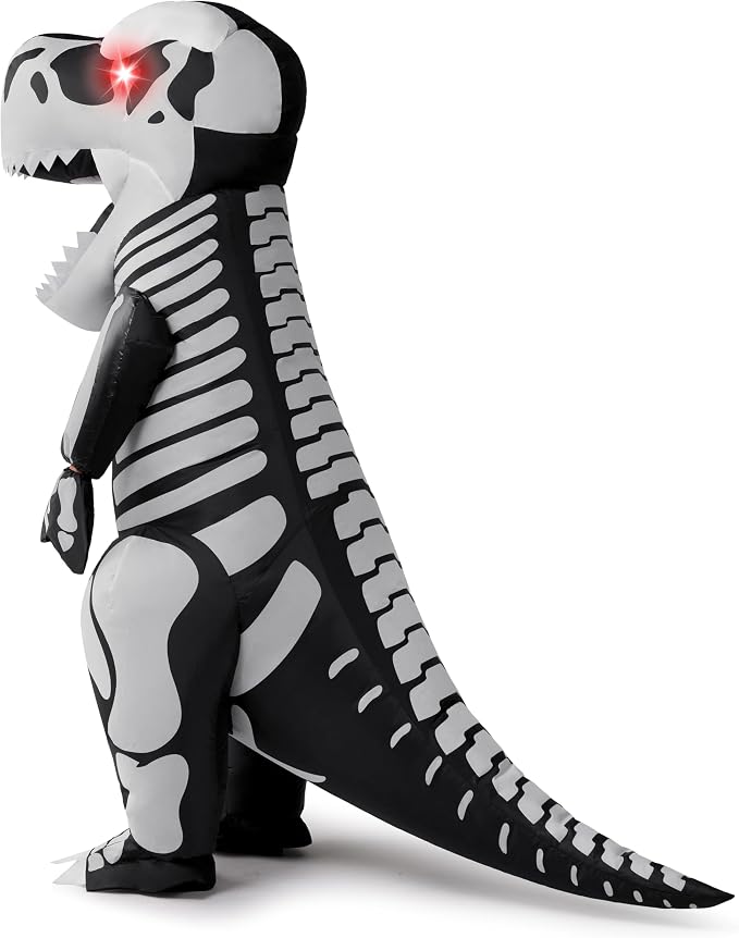 JOYIN LED Skeleton Dinosaur Costume - Adult Inflatable T-Rex Halloween Suit - Image 4