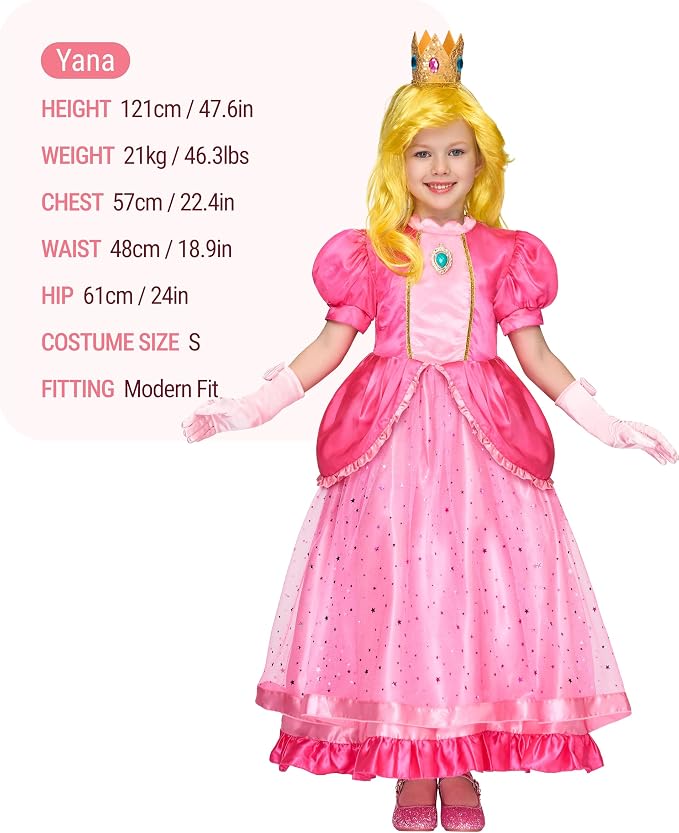 JOYIN Girls Pink Princess Dress with Crown - Halloween Costume - Image 2