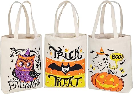 3 Large Halloween Tote Bags