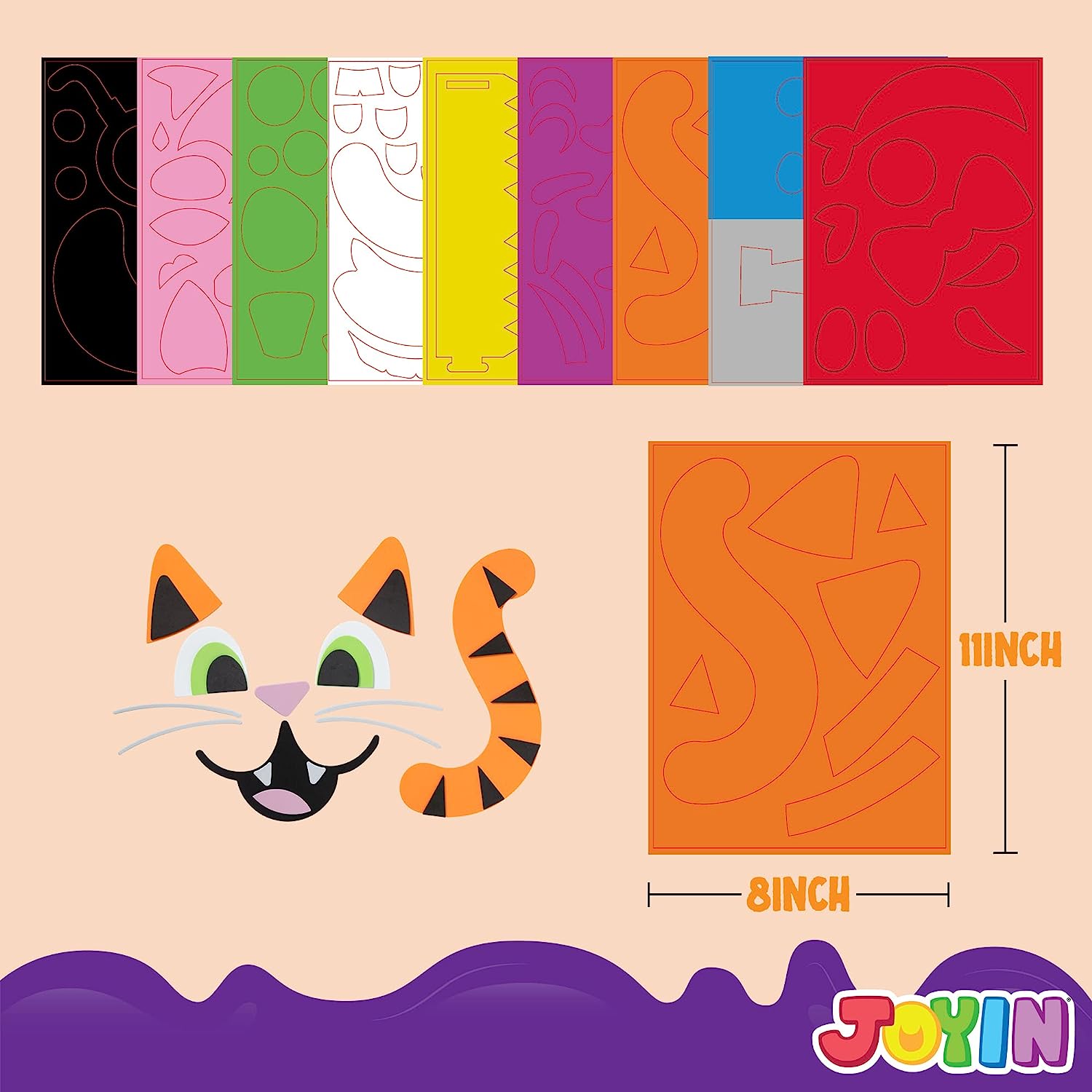16 Foam Halloween Pumpkin Decorating Craft Kit - Image 7