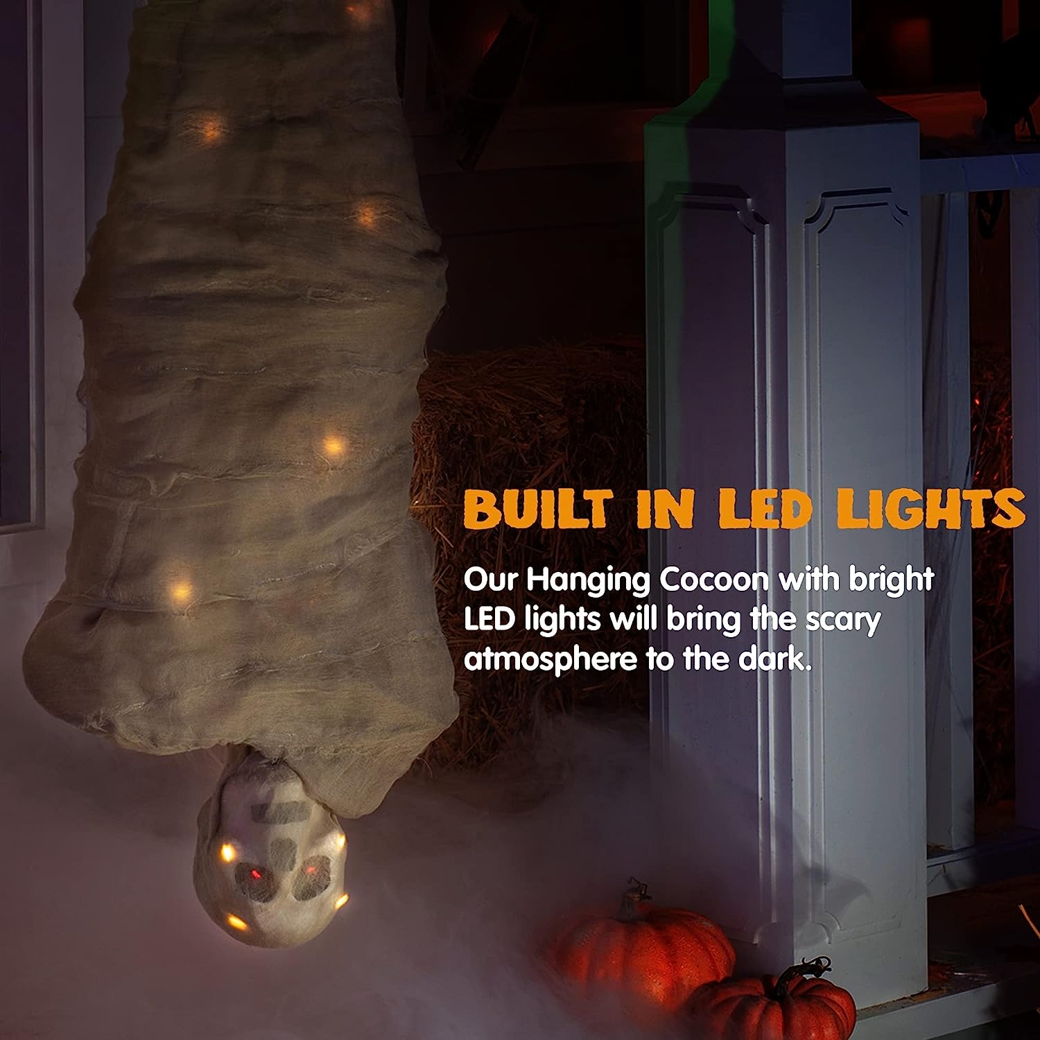 65in Halloween Animated Hanging Cocoon Decoration - Image 4