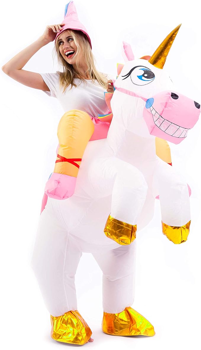 JOYIN Adult Inflatable Riding Unicorn Costume - Blow Up Halloween Suit - Image 3