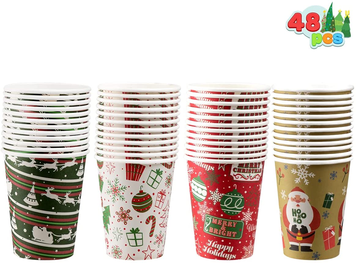 Disposable Winter Style Paper Cups, 48 Pack - Image 7