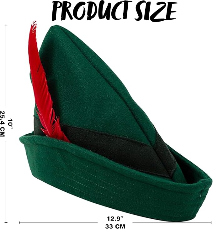 JOYIN Felt Robin Hood Hat with Feather - Classic Costume Accessory - Image 2