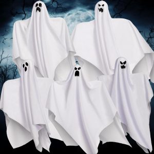 27.5 Halloween Hanging Ghosts, 5 Pack
