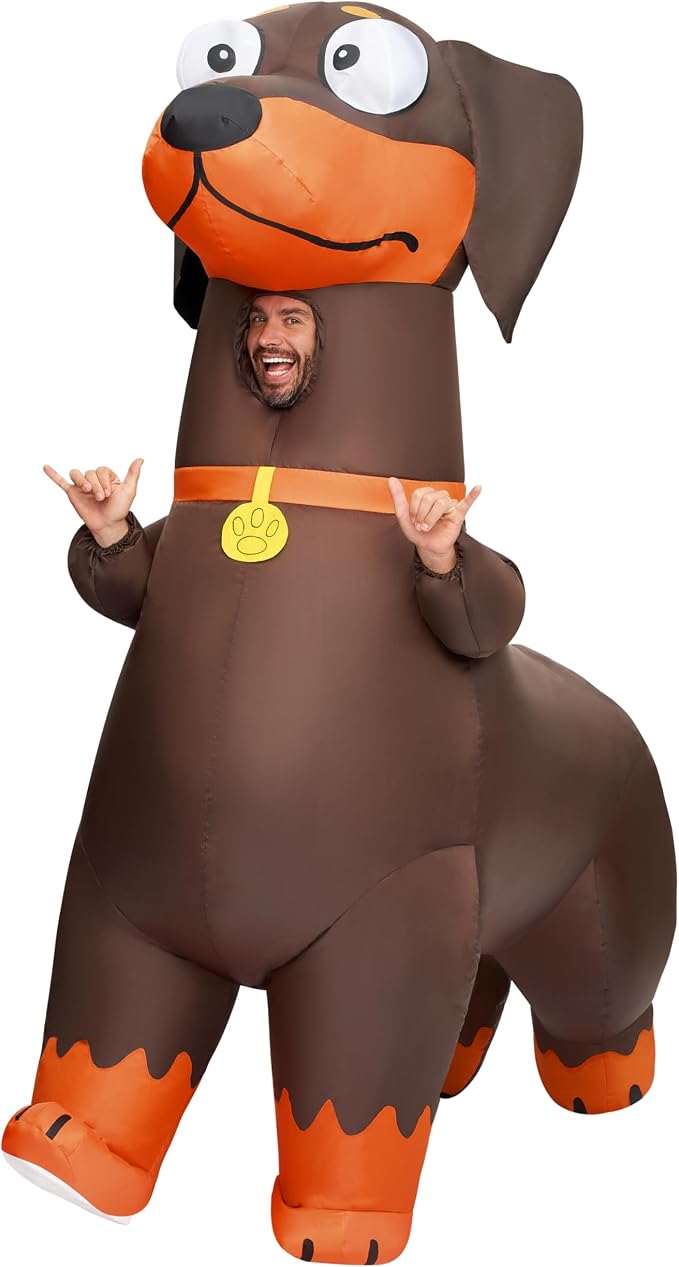 JOYIN Adult Inflatable Dachshund Costume - Blow Up Dog Halloween Suit - Image 3