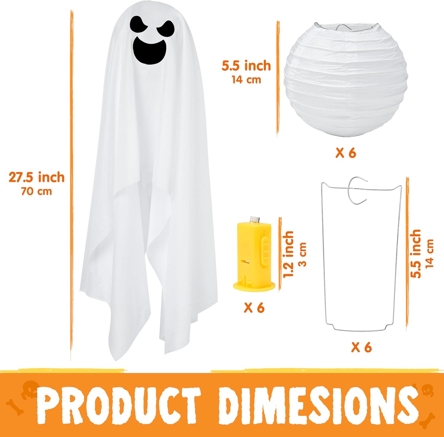 6 Pcs Halloween Decorations Hanging Ghosts Outdoor - Image 4