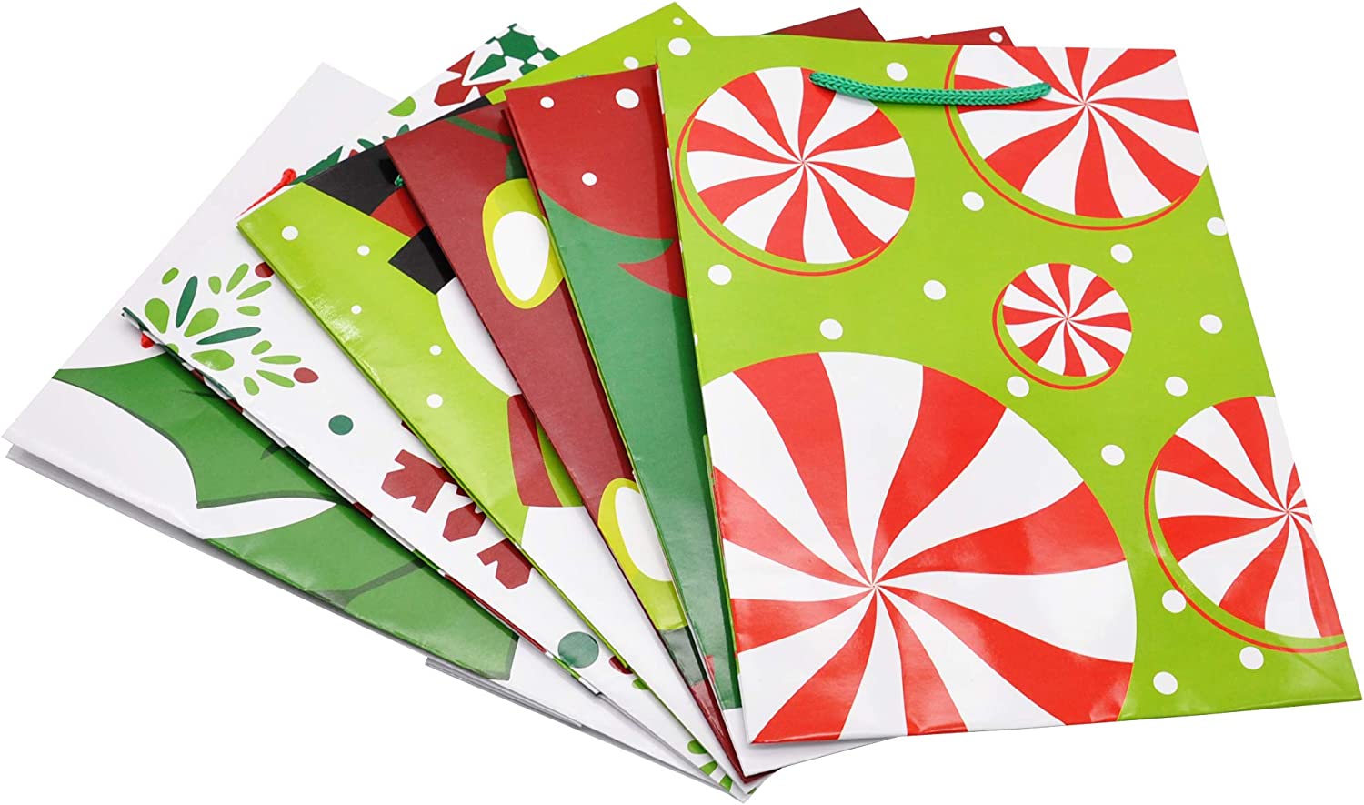 18Pcs Christmas Gift Bags, Holiday Paper Goody Bags with Handles - Image 4