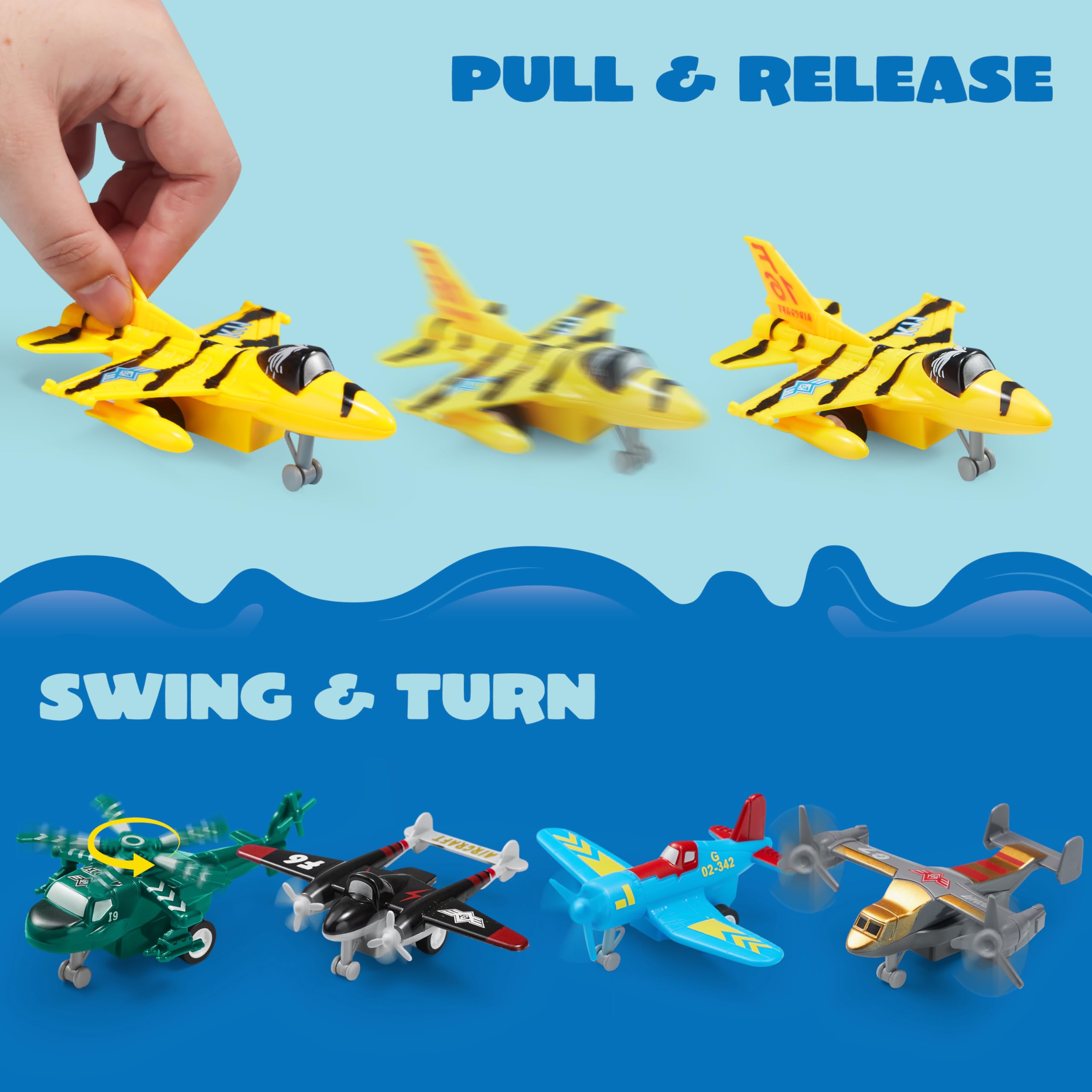 Pull Back Aircraft Toy Set, 16Pcs - Image 6
