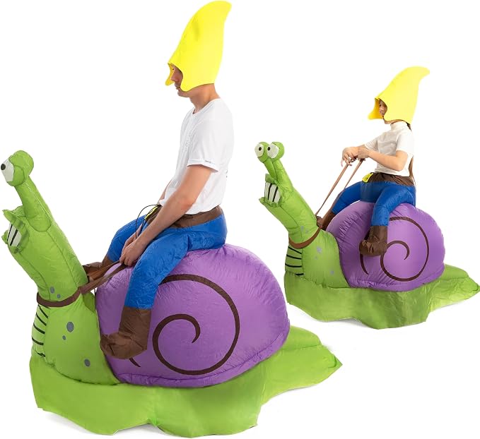 JOYIN Inflatable Gnome Snail Costume - Ride-On Blow Up Halloween Suit - Image 3
