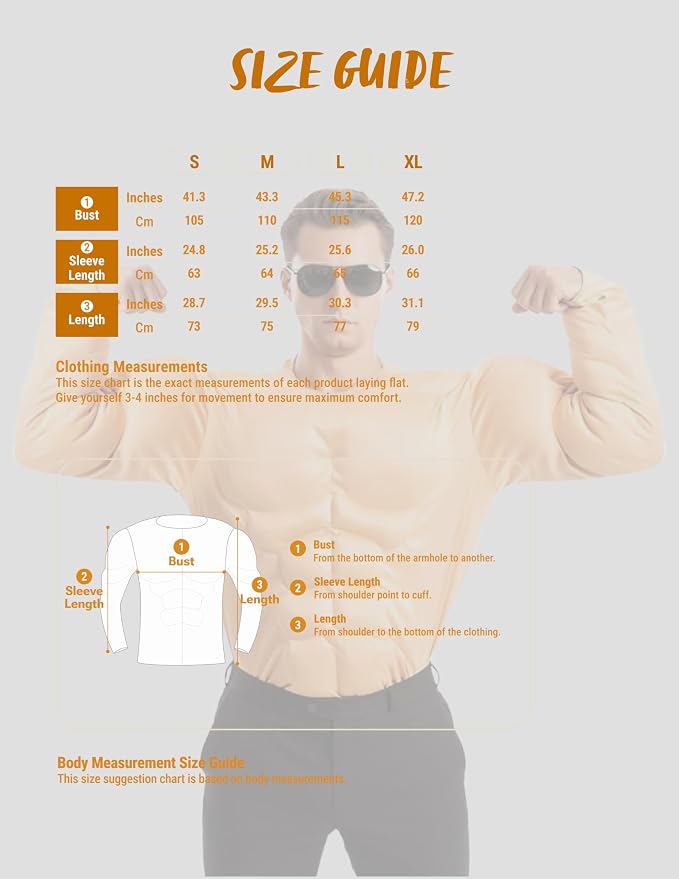 JOYIN Mens Muscle Suit Shirt - Funny Halloween Bodybuilder Costume - Image 4