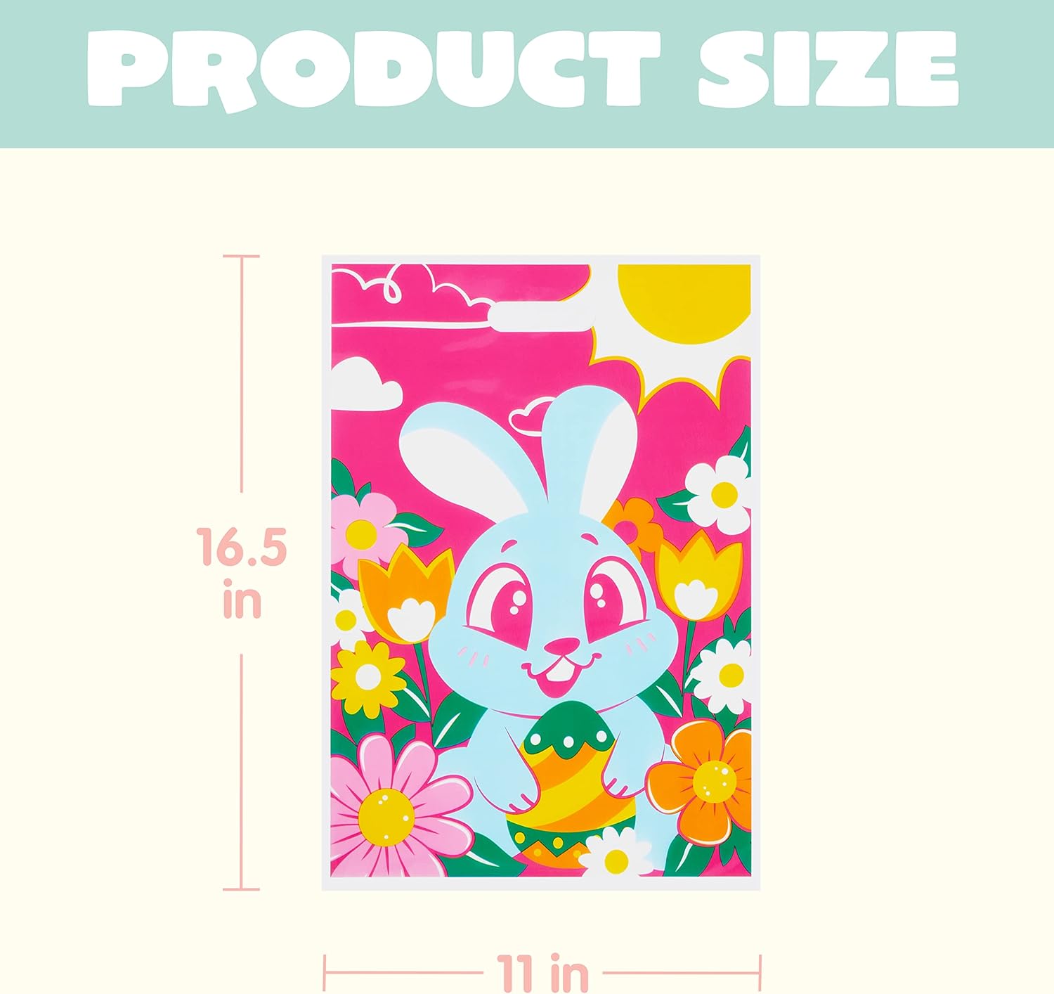 JOYIN 72 Pack Easter Plastic Gift Bags with Animal Flower Easter Party Supplies for Kids - Image 2