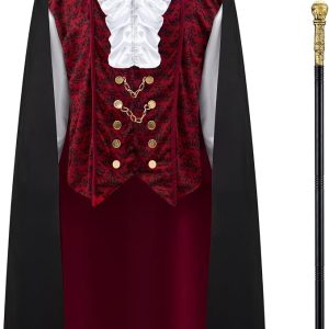 JOYIN Mens Vampire Costume with Cape - Dracula Halloween Outfit