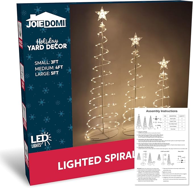3 Packs Lighted Spiral Christmas Tree Set - Image 7