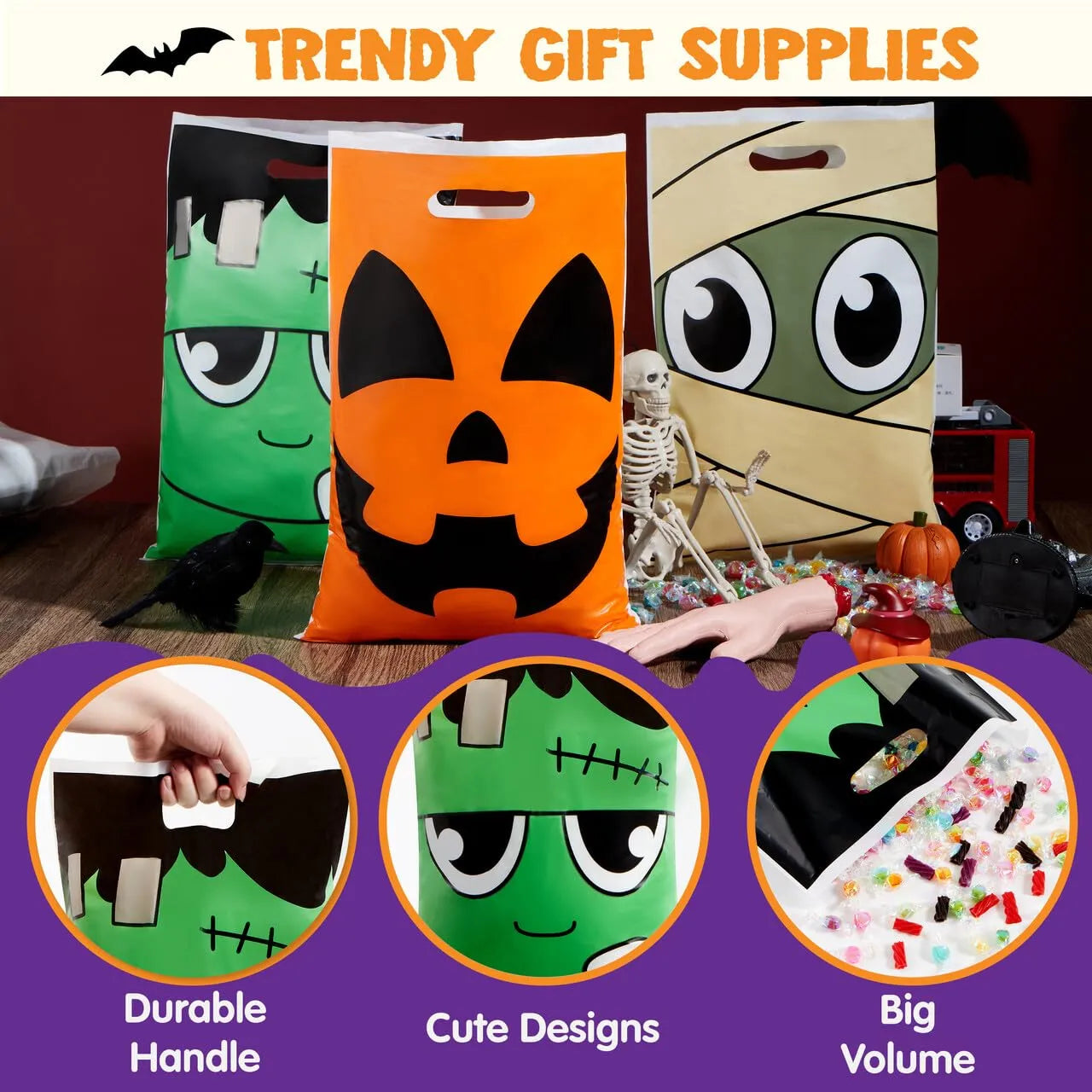 72 Pcs Halloween Goodie Bags for Trick-or-Treating - Image 3