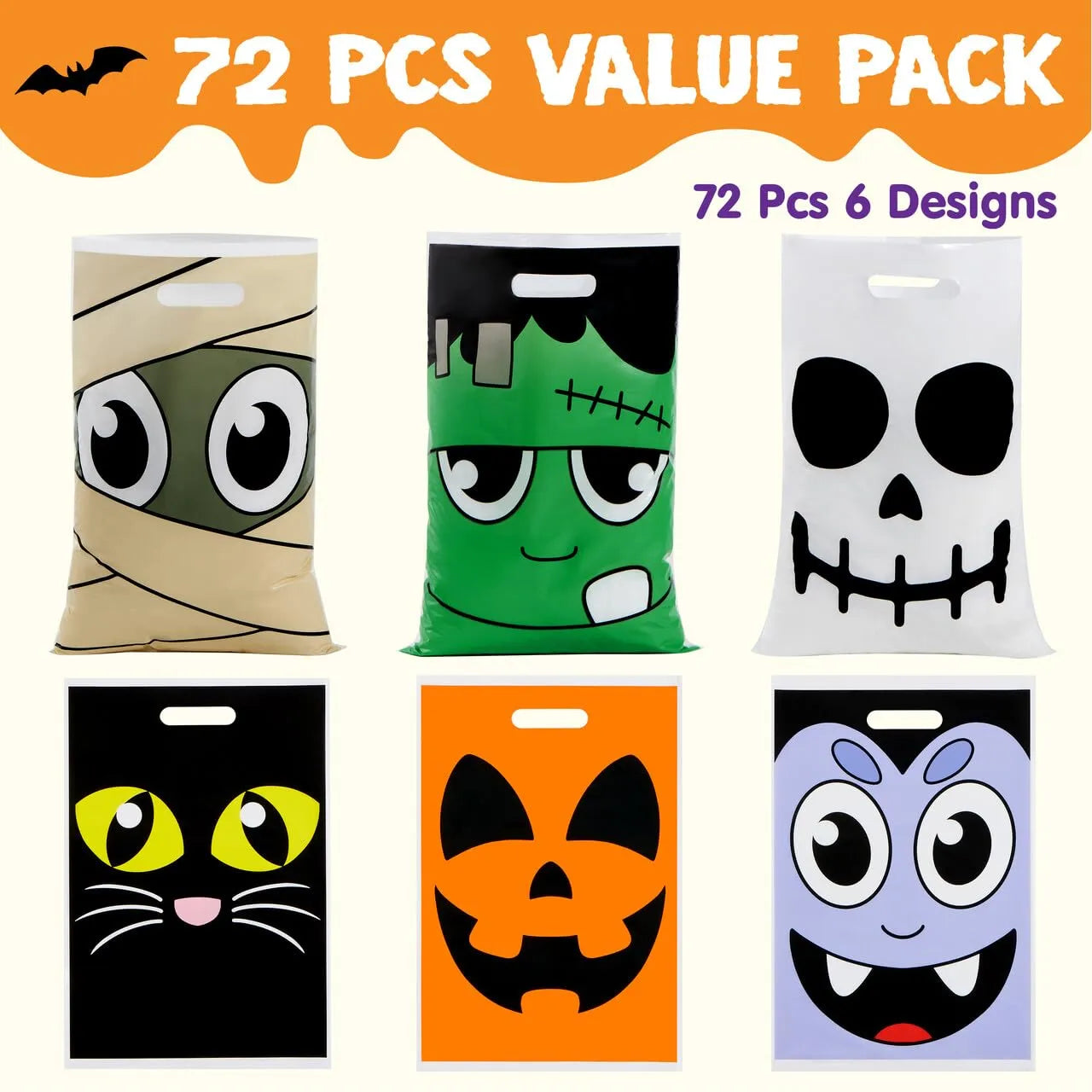 72 Pcs Halloween Goodie Bags for Trick-or-Treating - Image 2