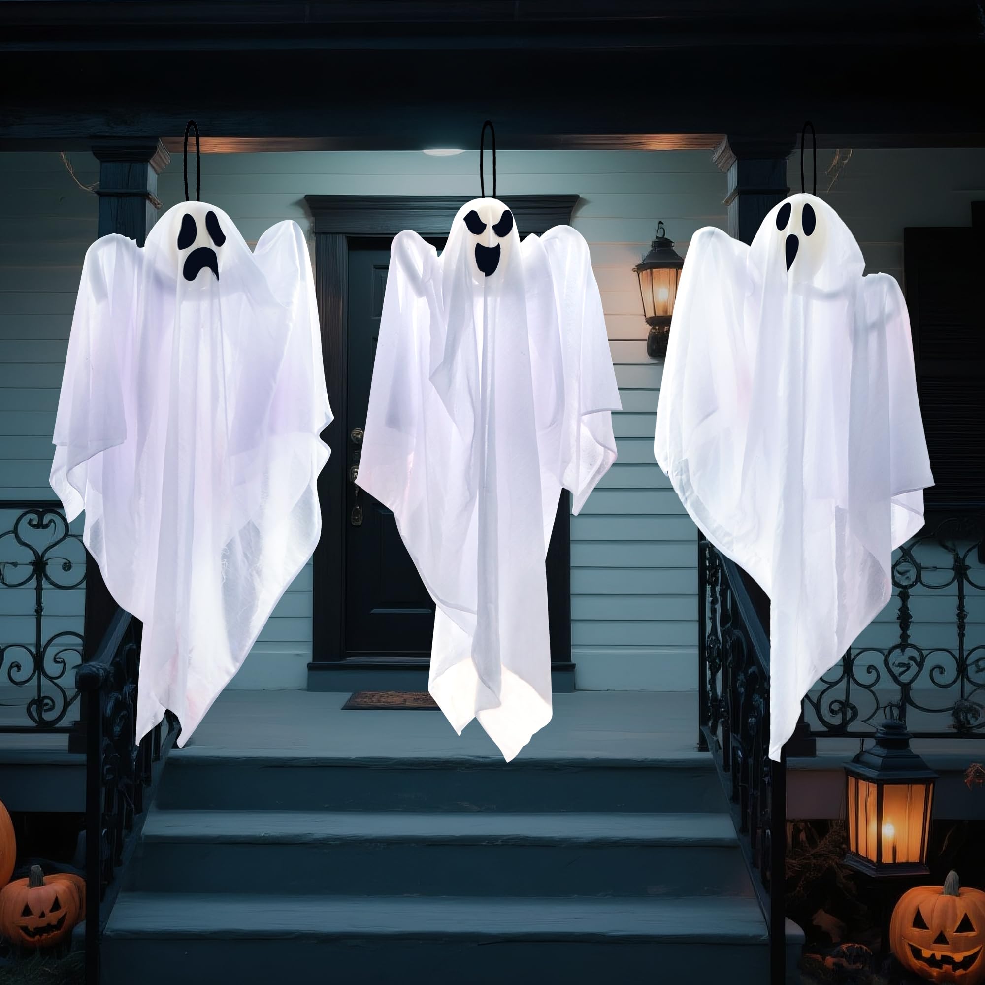 1 PC 27.5 Halloween Hanging Ghosts Decorations Outdoor