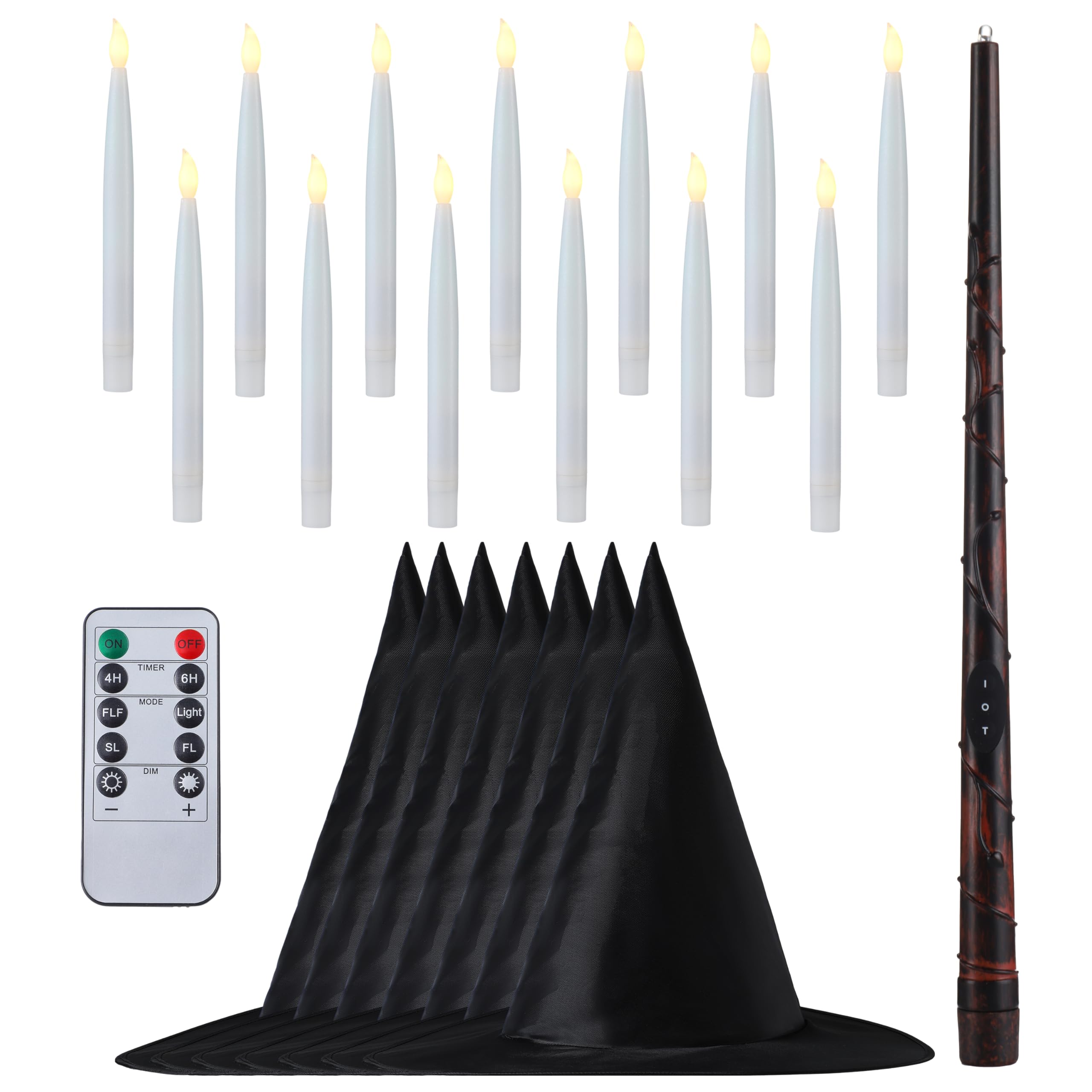 20Pcs Halloween Floating Candles and Witch Hat - Image 7