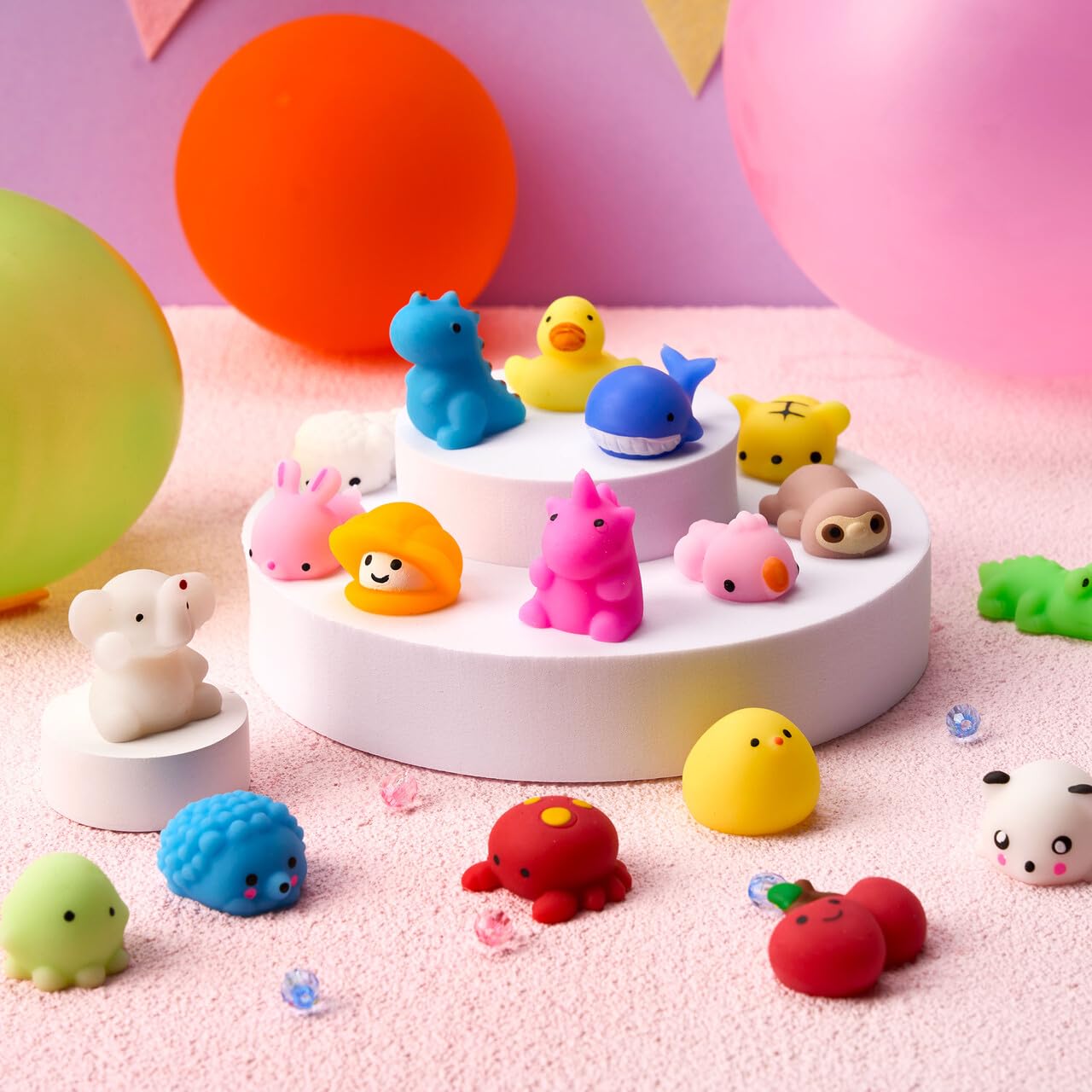 Random 25 Pack Mini Squishy Mochi, Party Favors for Kids - Image 7